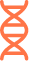 Pomarańczowy symbol DNA na białym tle.